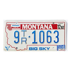 1987 Montana Trailer License Plate #9TR1063