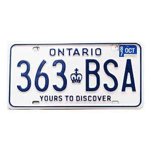 1987 Ontario License Plate #363BSA