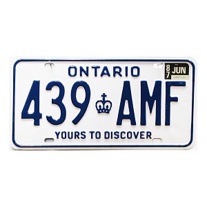 1987 Ontario License Plate #439AMF