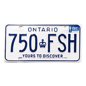 1987 Ontario License Plate #750FSH