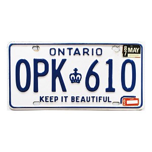 1987 Ontario License Plate #OPK610