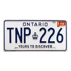 1987 Ontario License Plate #TNP226