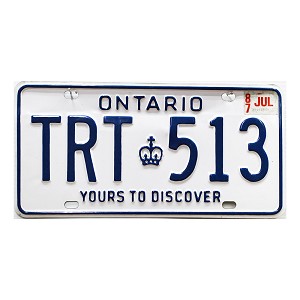1987 Ontario License Plate #TRT513
