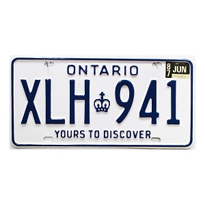 1987 Ontario License Plate #XLH941