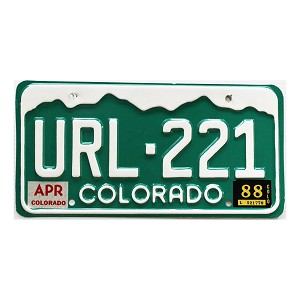 1988 Colorado License Plate #URL221