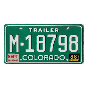 1988 Colorado Trailer License Plate #M18798