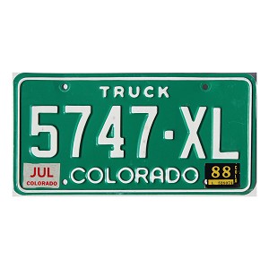 1988 Colorado Truck License Plate #5747XL