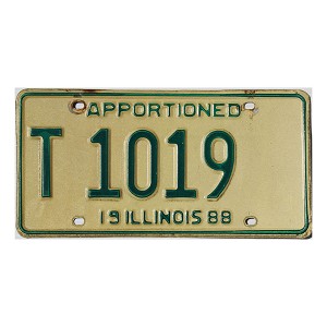 1988 Illinois Apportioned License Plate #T1019