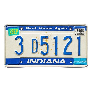 1988 Indiana License Plate #3D5121