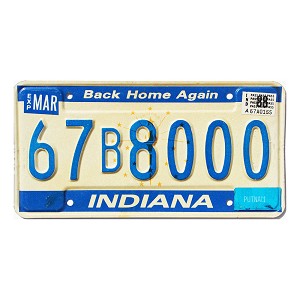 1988 Indiana License Plate #67B8000
