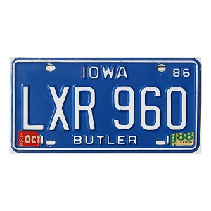 1988 Iowa License Plate #LXR960