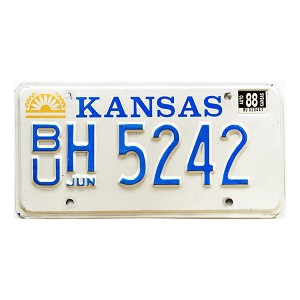 1988 Kansas License Plate #H5242