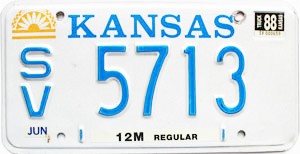 1988 Kansas Truck License Plate #5713