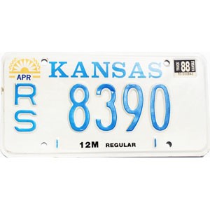 1988 Kansas Truck License Plate #8390