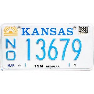 1988 Kansas Truck License Plate #13679