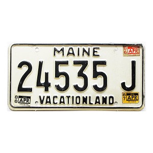 1988 Maine License Plate #24535J