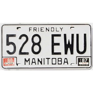 1988 Manitoba License Plate #528EWU