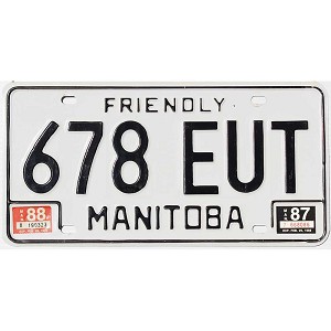 1988 Manitoba License Plate #678EUT