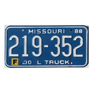 1988 Missouri Farm Truck License Plate #219352