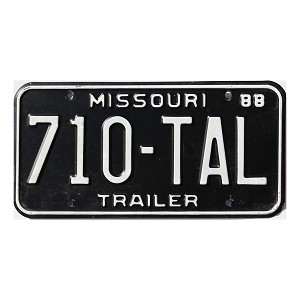 1988 Missouri Trailer License Plate #710TAL