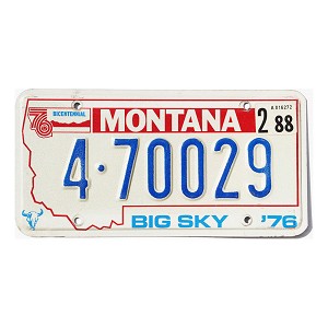 1988 Montana License Plate #470029