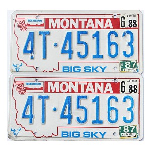 1988 Montana Truck License Plates Pair #4T45163
