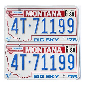 1988 Montana Truck License Plates Pair #4T71199