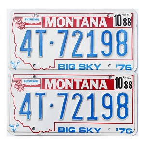 1988 Montana Truck License Plates Pair #4T72198