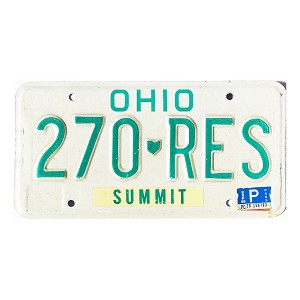 1988 Ohio License Plate #270RES