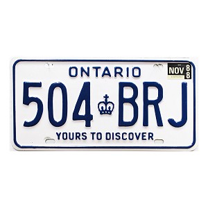 1988 Ontario License Plate #504BRJ