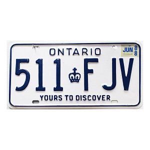 1988 Ontario License Plate #511FJV