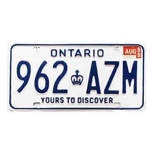 1988 Ontario License Plate #962AZM