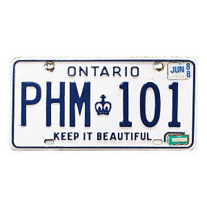 1988 Ontario License Plate #PHM101