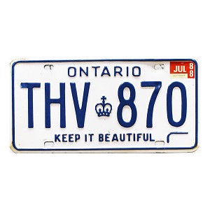1988 Ontario License Plate #THV870