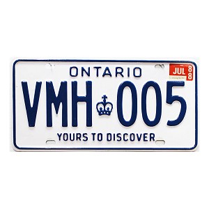 1988 Ontario License Plate #VMH005