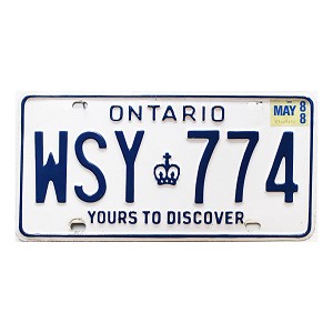 1988 Ontario License Plate #WSY774