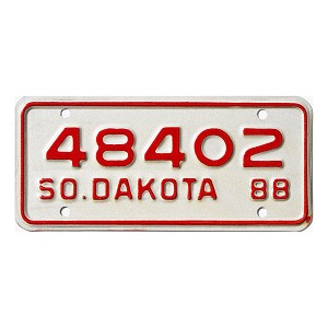 1988 South Dakota Motorcycle License Plate #48402