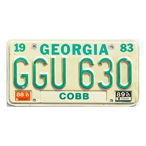 1989 Georgia License Plate #GGU630