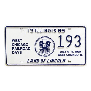 1989 Illinois Railroad License Plate #193