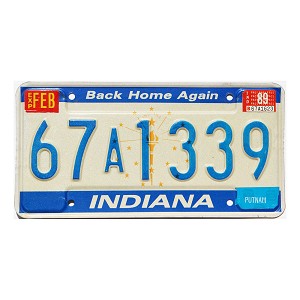 1989 Indiana License Plate #67A1339
