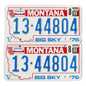 1989 Montana License Plates Pair #1344804