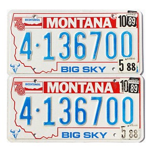 1989 Montana License Plates Pair #4136700