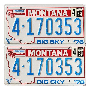 1989 Montana License Plates Pair #4170353