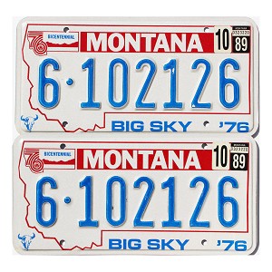 1989 Montana License Plates Pair #6102126