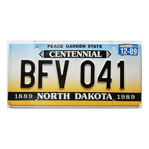 1989 North Dakota License Plate #BFV041