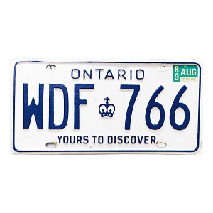 1989 Ontario License Plate #WDF766
