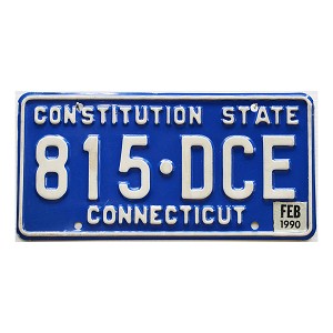 1990 Connecticut License Plate #815DCE