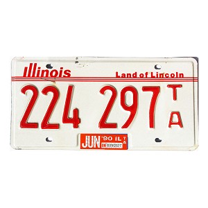 1990 Illinois Trailer License Plate #224297