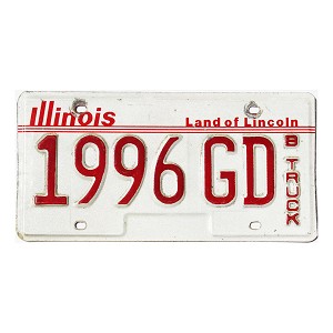 1990 Illinois Truck License Plate #1996GD