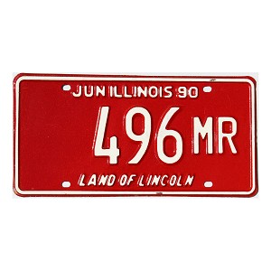 1990 Illinois Truck Mileage Tax License Plate #496MR